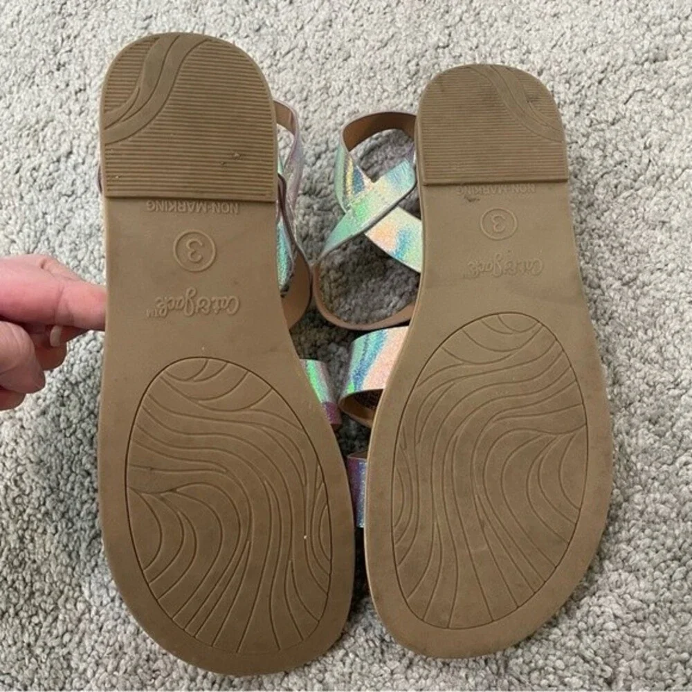 Cat & Jack Sparkly Irridescent Sandals Size 3